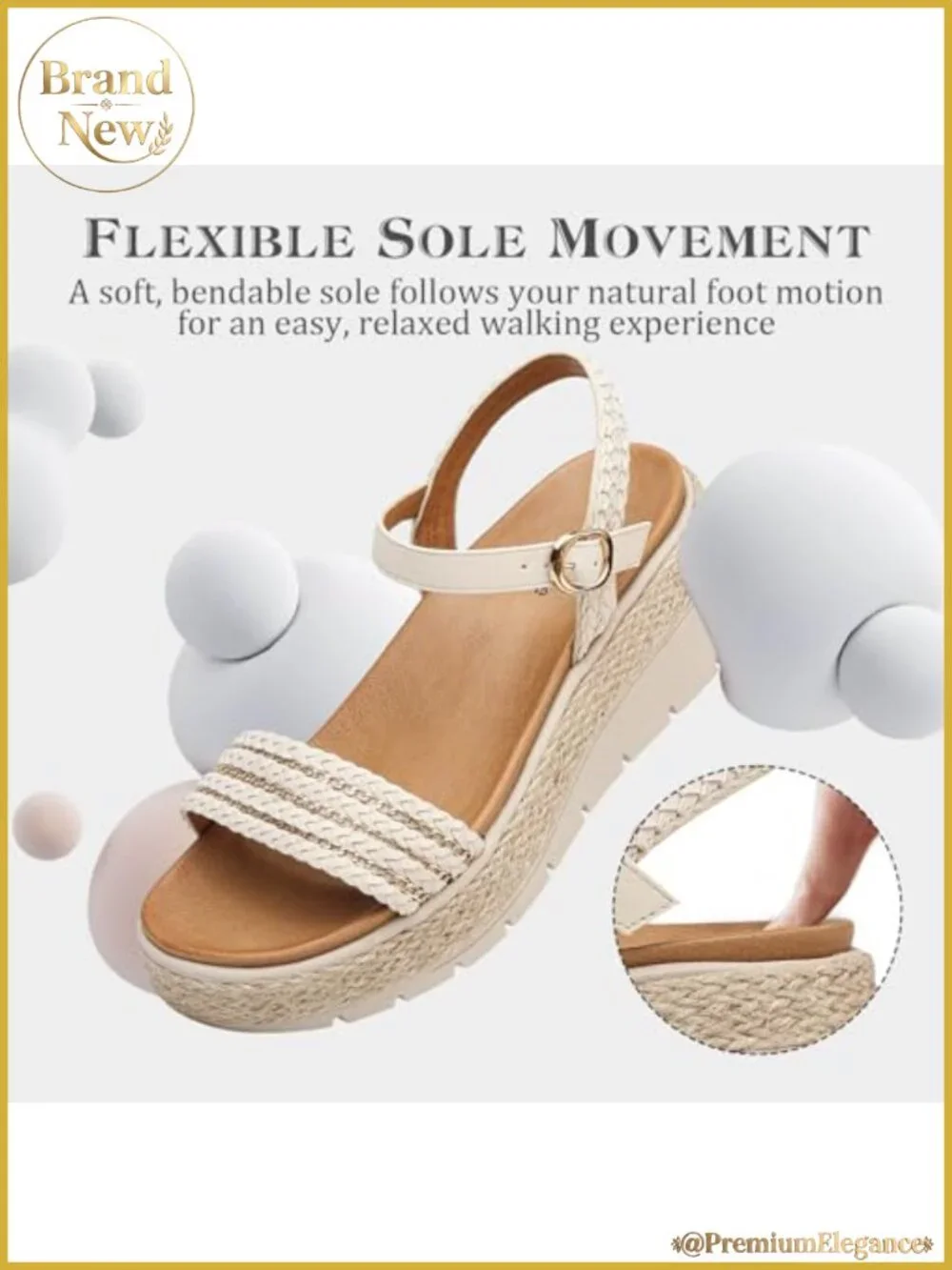 Women's Platform Espadrille Wedge Sandals Open Toe Adjustable Ankle Strap